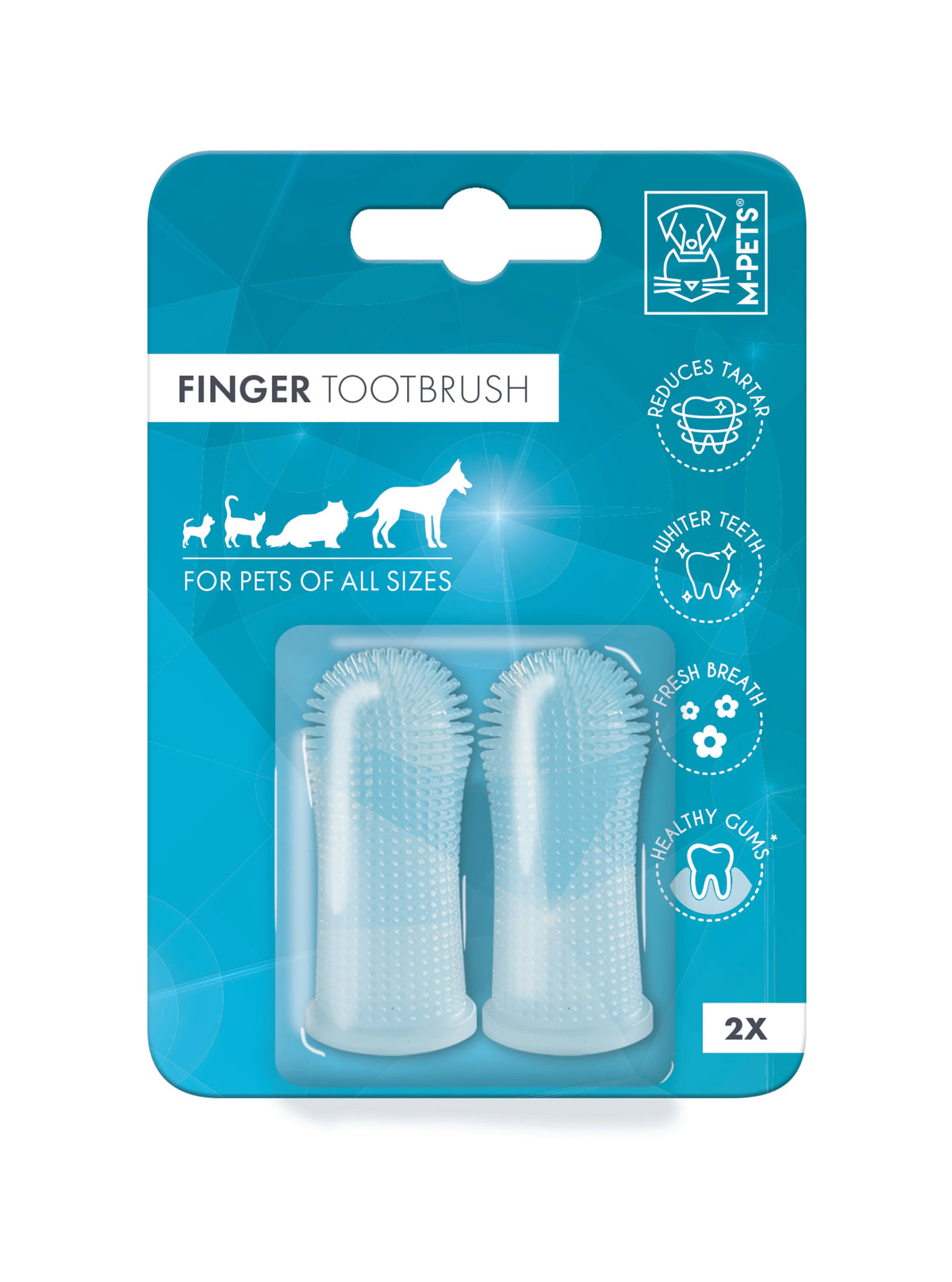 M-PETS Finger Toothbrush - 2pcs