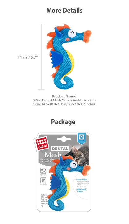 GiGwi Dental Mesh Seahorse - Blue
