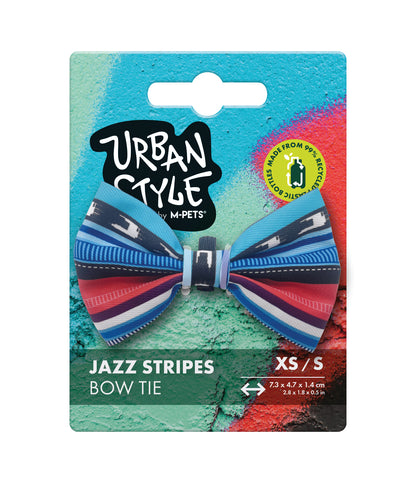 M-PETS Urban Style Jazz Stripes Bow Tie - XS/S