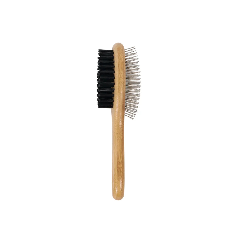 M-PETS Bamboo Double-Sided Pin Brush