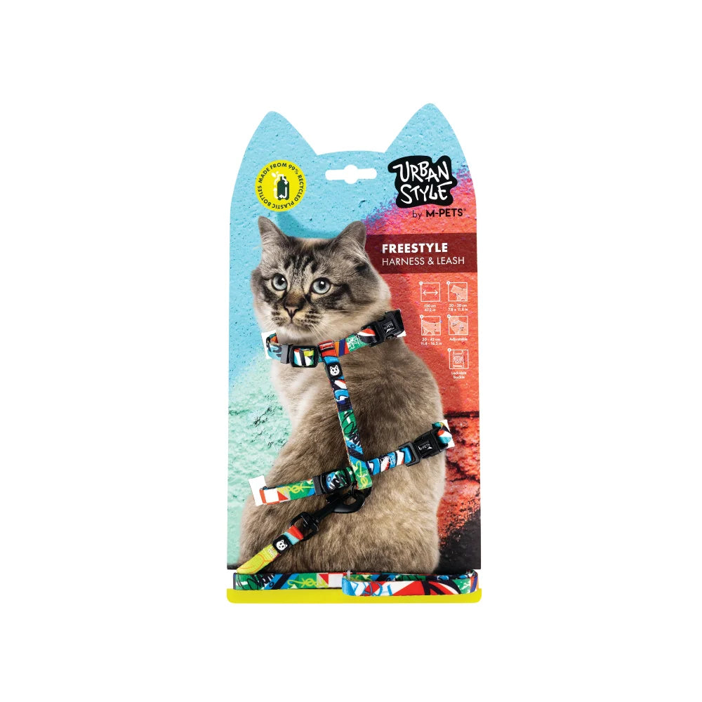 M-PETS Urban Style Freestyle Cat Harness & Leash Set